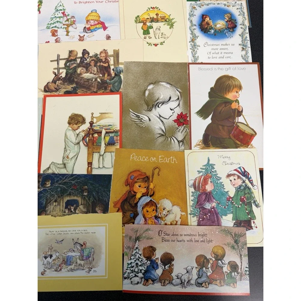 Vintage Christmas Cards Fronts ONLY Traditional Scrapbooking Decoupage Lot 50+